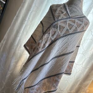 lightweight knit poncho neutral color
